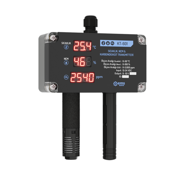KT-6XX TEMPERATURE, HUMIDITY & CARBON DIOXIDE TRANSMITTER WITH DISPLAY