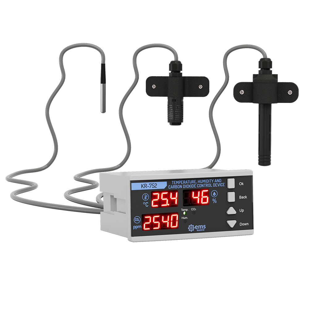 KR-752 PANEL TYPE TEMPERATURE, HUMIDITY AND CARBON DIOXIDE CONTROL DEVICE
